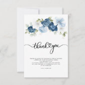 Vrijgezellenfeest Dusty Blue Floral Bedankkaart (Voorkant)