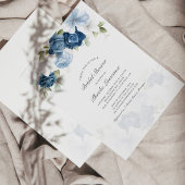 Vrijgezellenfeest Dusty Blue Floral Invitation Briefpapier