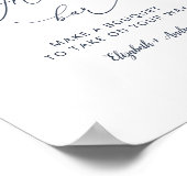 Vrijgezellenfeest Dusty Blue Flower Bar-teken Poster (Hoek)