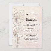 Vrijgezellenfeest Dusty Cream Wildflower Boho Luxu Kaart (Voorkant)