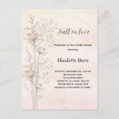 Vrijgezellenfeest Dusty Cream Wildflower herfst in Uitnodiging Briefkaart (Voorkant)