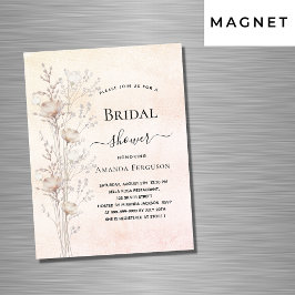 Vrijgezellenfeest Dusty Cream Wildflower Luxe Magnetische Uitnodiging