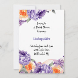 Vrijgezellenfeest Dusty Mauve Peach Peonies Invita Kaart