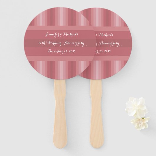 Vrijgezellenfeest Dusty Roos Jubileum Handwaaier (Voorkant en achterkant)