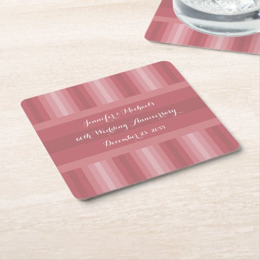 Vrijgezellenfeest Dusty Roos Jubileum Kartonnen Onderzetters (Schuin)