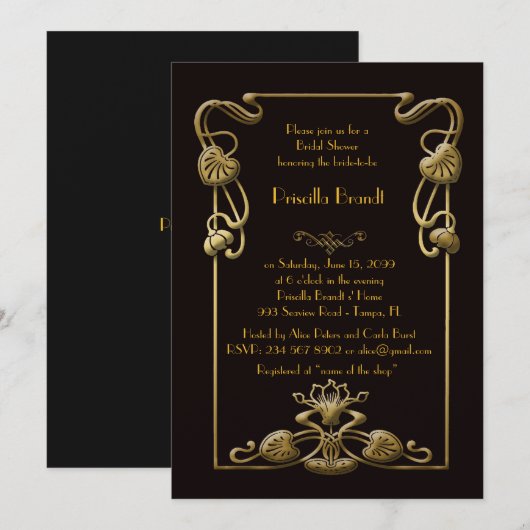 vrijgezellenfeest Echte, geweldige Gatsby-stijl, z Kaart (Voorkant / Achterkant)