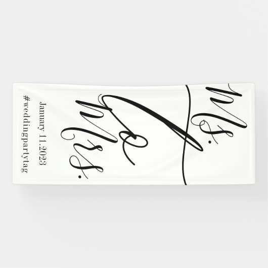 Vrijgezellenfeest eenvoudig script groot spandoek (Horizontaal)