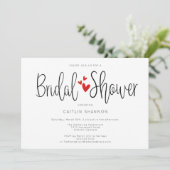 Vrijgezellenfeest Eenvoudige zwarte rode uitnodigi Kaart (Staand voorkant)