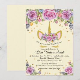 Vrijgezellenfeest, Eer, Eenhoorn, Ivoor, Bloemen Kaart