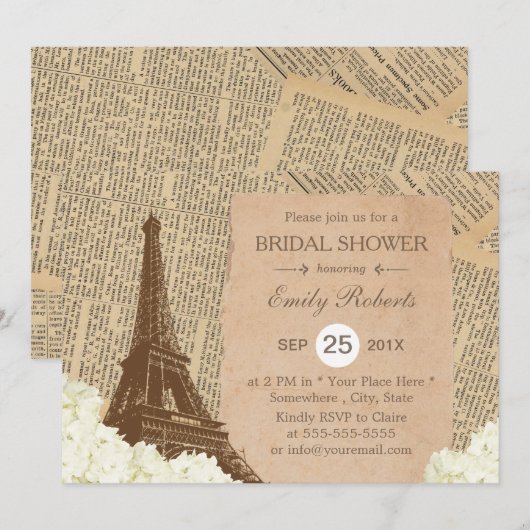  Vrijgezellenfeest Eiffeltoren in Parijs Kaart (Voorkant / Achterkant)