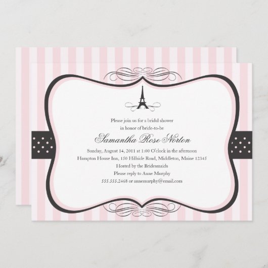 Vrijgezellenfeest Eiffeltoren Kaart (Voorkant / Achterkant)