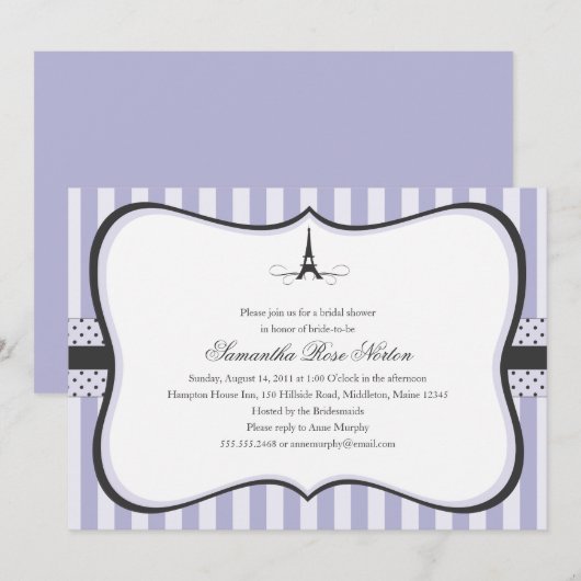 Vrijgezellenfeest Eiffeltoren Kaart (Voorkant / Achterkant)