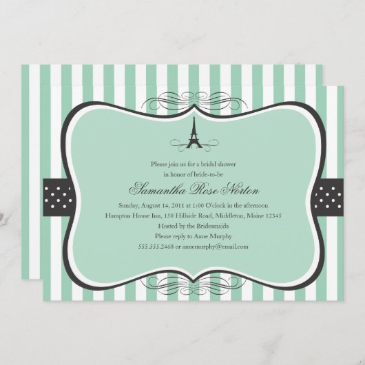 Vrijgezellenfeest Eiffeltoren Kaart (Voorkant / Achterkant)