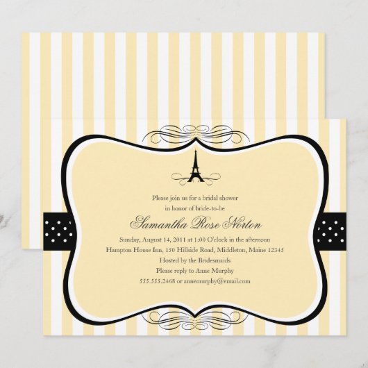 Vrijgezellenfeest Eiffeltoren Kaart (Voorkant / Achterkant)