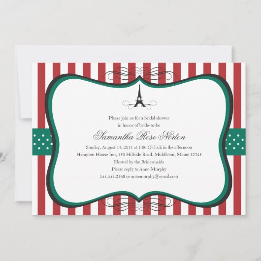 Vrijgezellenfeest Eiffeltoren Kaart (Voorkant)