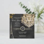 Vrijgezellenfeest Eiffeltoren — Typografie Kaart (Staand voorkant)