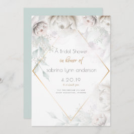 Vrijgezellenfeest | Elegant Alabaster White Peonie Kaart