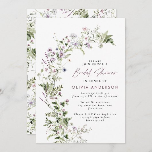 Vrijgezellenfeest elegant bloem kaart (Voorkant / Achterkant)