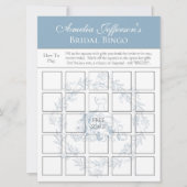 Vrijgezellenfeest - Elegant Blue Bingo Game Kaart (Voorkant)