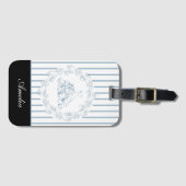 Vrijgezellenfeest - Elegant Blue Personalized Brid Bagagelabel (Voorkant (horizontaal))