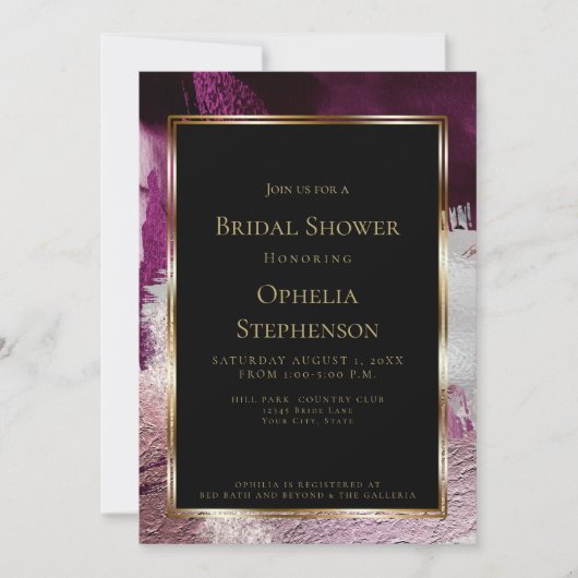 VRIJGEZELLENFEEST | Elegant Bold Berry Wine Stroke Kaart (Voorkant)