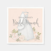 Vrijgezellenfeest Elegant Bride Modern Floral Dres Servet (Voorkant)