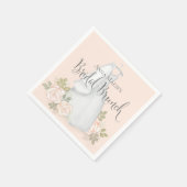 Vrijgezellenfeest Elegant Bride Modern Floral Dres Servet (Hoek)