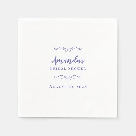 Vrijgezellenfeest Elegant Calligrafie Periwinkle B Servet (Voorkant)