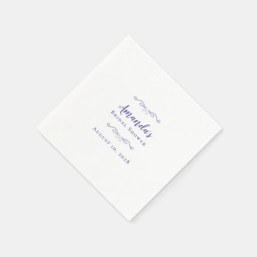 Vrijgezellenfeest Elegant Calligrafie Periwinkle B Servet (Hoek)