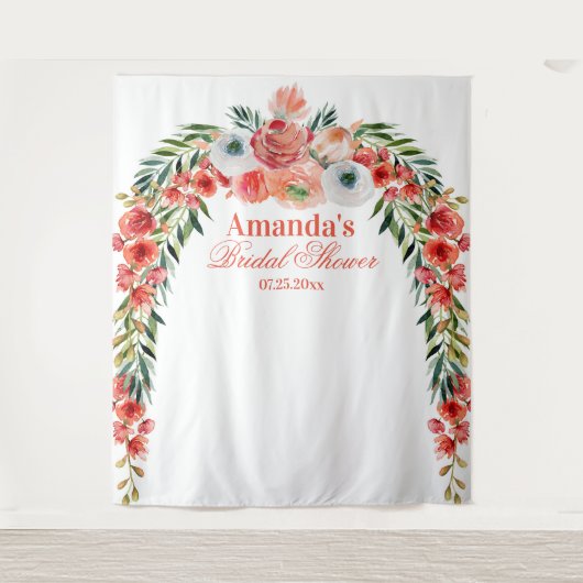 Vrijgezellenfeest Elegant Floral Arch Wandkleed (Voorkant)