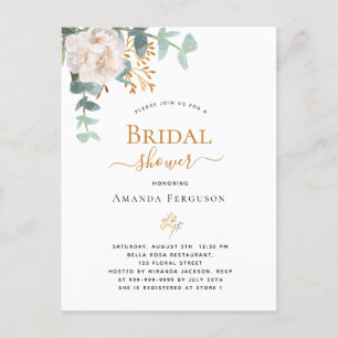 Vrijgezellenfeest elegant florale eucalyptusgroen briefkaart