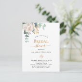 Vrijgezellenfeest elegant florale eucalyptusgroen briefkaart (Staand voorkant)