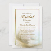 Vrijgezellenfeest Elegant Gold Feather Invitation Kaart (Voorkant)