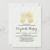Vrijgezellenfeest Elegant Gold Foil Pineapple Coup Kaart (Voorkant)