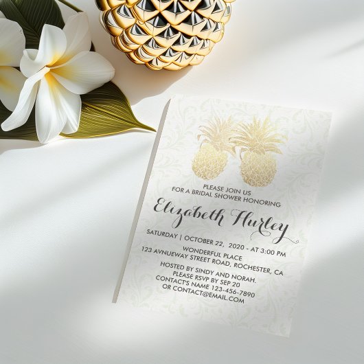 Vrijgezellenfeest Elegant Gold Foil Pineapple Coup Kaart