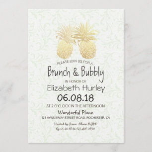 Vrijgezellenfeest Elegant Gold Foil Pineapple Coup Kaart