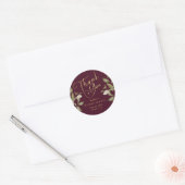 Vrijgezellenfeest Elegant Goud Bourgogne Dank u Ronde Sticker (Envelop)