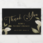 Vrijgezellenfeest elegant goud zwart bedankt voor  sparkling wijnetiket (Enkel label)