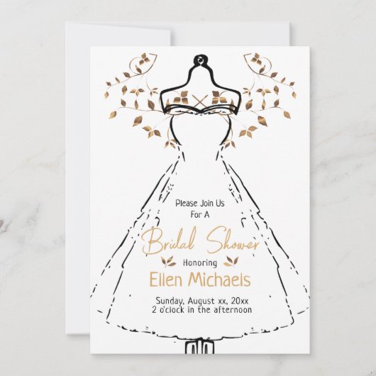 Vrijgezellenfeest Elegant Goud Zwart Wit Party Kaart (Voorkant)