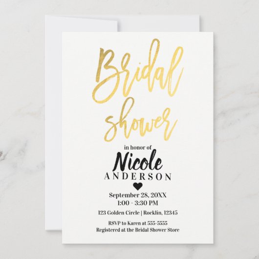 VRIJGEZELLENFEEST Elegant Goudfolie Modern Script Kaart (Voorkant)