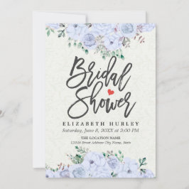 Vrijgezellenfeest Elegant Light Blue Waterverf Flo Kaart