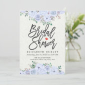 Vrijgezellenfeest Elegant Light Blue Waterverf Flo Kaart (Staand voorkant)