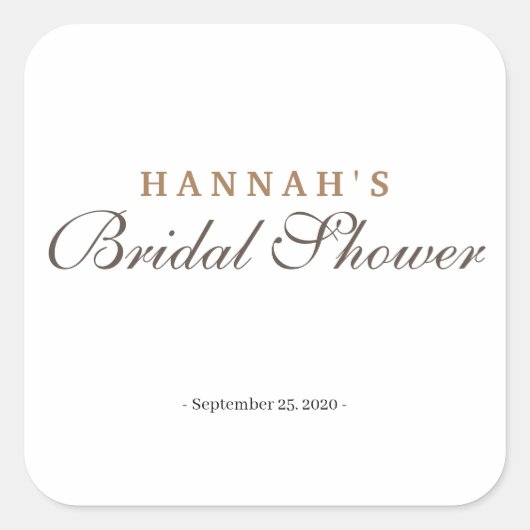 Vrijgezellenfeest Elegant Minimalist Golden Vierkante Sticker (Voorkant)