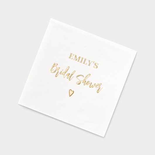 Vrijgezellenfeest Elegant Modern Heart Gold Folie Servetten (Links)