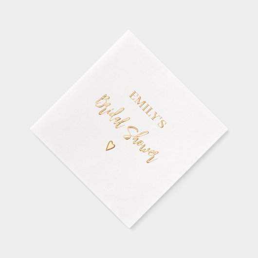 Vrijgezellenfeest Elegant Modern Heart Gold Folie Servetten (Rechts)