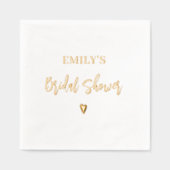 Vrijgezellenfeest Elegant Modern Heart Gold Folie Servetten (Voorkant)