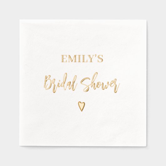 Vrijgezellenfeest Elegant Modern Heart Gold Folie Servetten (Voorkant)
