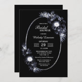 Vrijgezellenfeest Elegant Moody Black Floral Kaart (Voorkant / Achterkant)