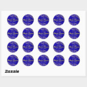Vrijgezellenfeest Elegant Regal Golden Blue bruilo Ronde Sticker (Vel)
