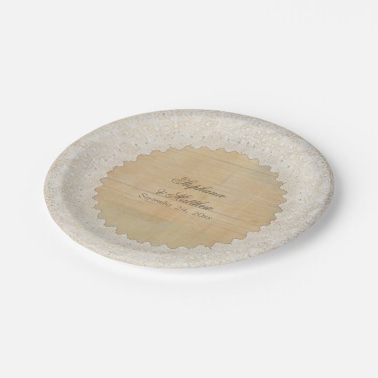 vrijgezellenfeest Elegant Rustic Bohemian Lace in Papieren Bordje (Gekanteld)